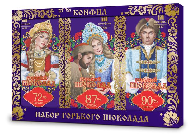 Набор горького шоколада Конфил, 3х100 г