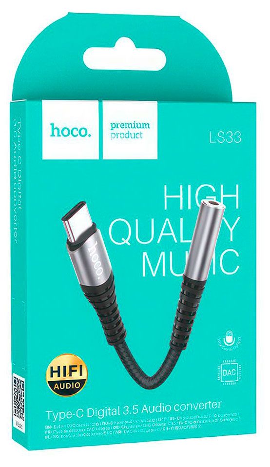 Адаптер Hoco LS33 USB-С-AUX 600₽