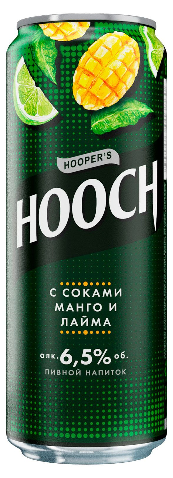 Напиток пивной Hooch Супер с соками манго и лайма пастеризованный 6,5%, 450 мл