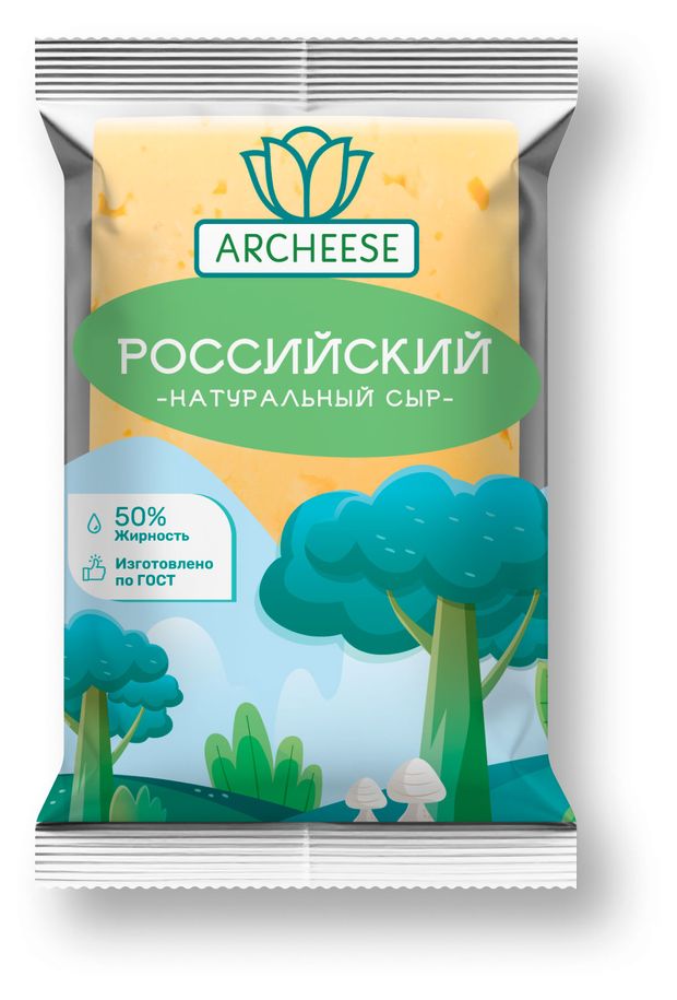 Сыр полутвердый Российский Archeese 50% БЗМЖ, 200 г