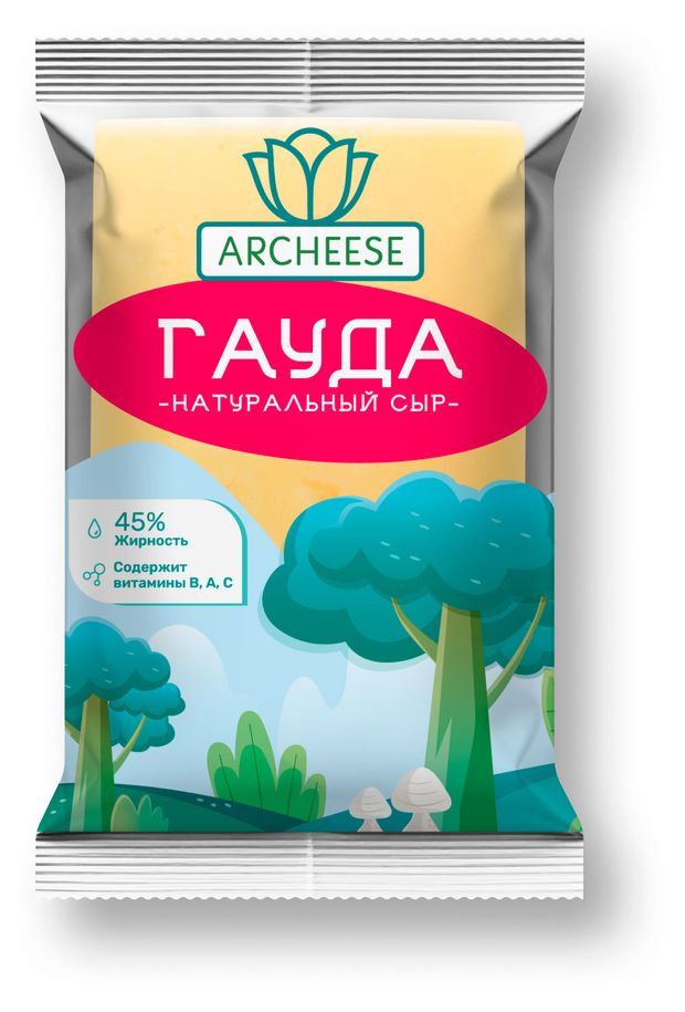 Сыр полутвердый Гауда Archeese 45% БЗМЖ, 200 г