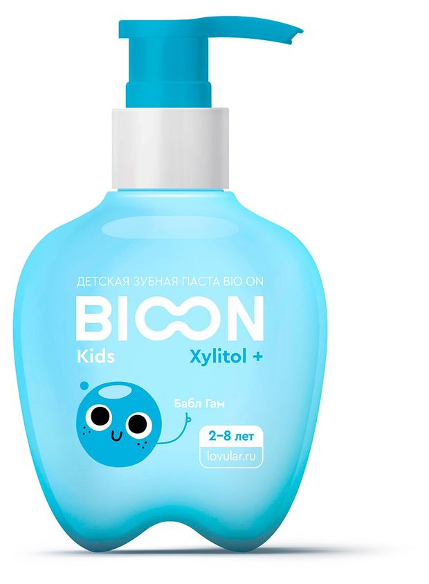 Зубная паста детская BIO ON Xylitol бабл гам с 2 лет, 200 г