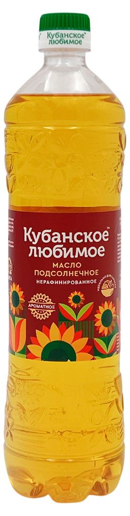 Масло подсолнечное Кубанское любимое нерафинированное 08 л 165₽