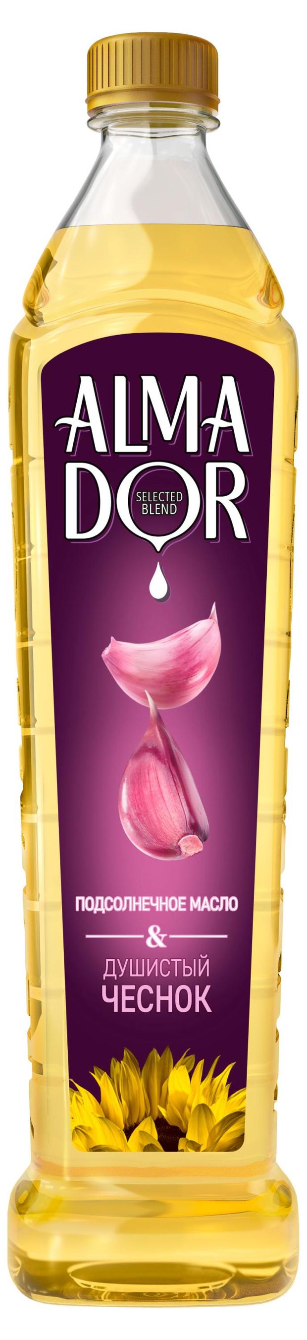 Масло подсолнечное Almador с чесноком, 750 мл