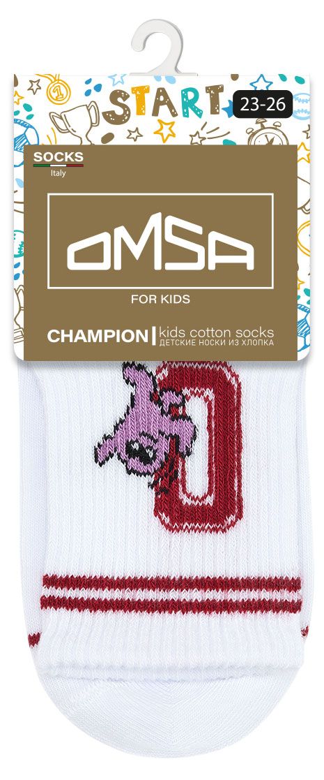 Носки детские Omsa kids Calzino с буквами на резинке Bianco, р. 27-30