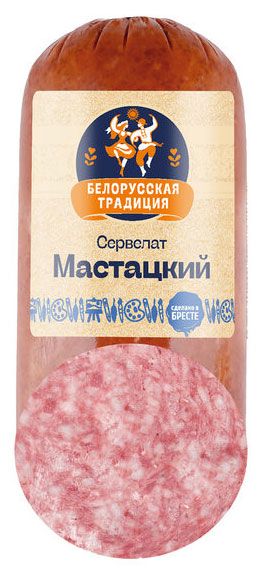 Колбаса варено-копченая Белорусская традиция Сервелат мастацкий, 420 г