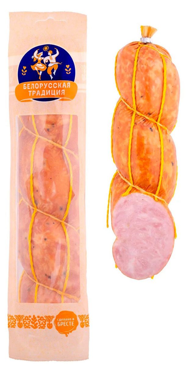 Колбаса полукопченая Белорусская традиция из окорока, 530 г