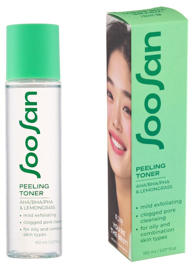 Тонер для лица Soosan отшелушивающий с кислотами и экстрактом лемонграсса 150 мл 1000₽