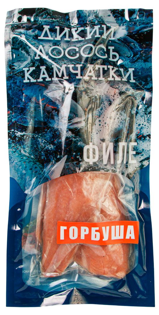 Горбуша замороженная Дикий Лосось Камчатки филе-кусок на коже, 500 г