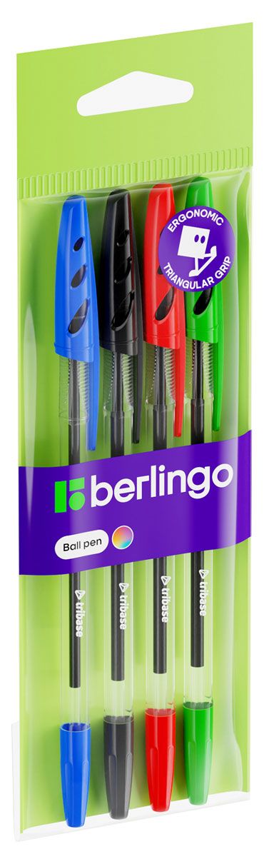 Набор шариковых ручек Berlingo 4 цвета 4 шт 80₽