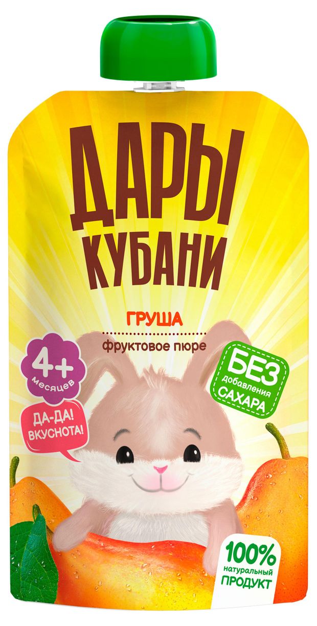 Пюре фруктовое Дары Кубани груша с 4 мес., 90 г