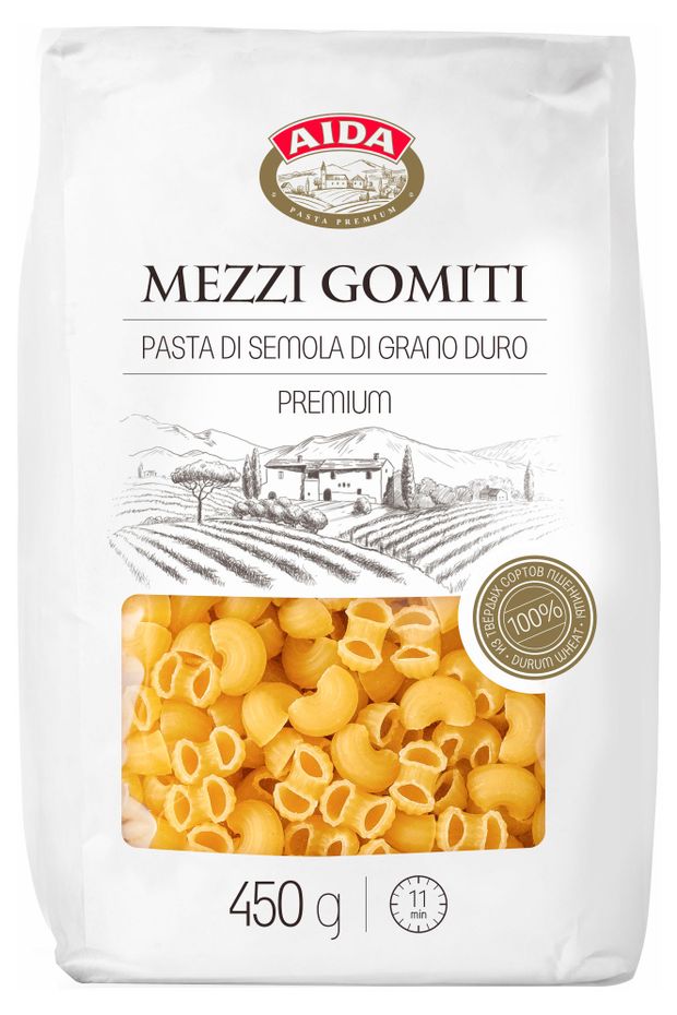 Макаронные изделия Aida Mezzi gomiti Рожки, 450 г