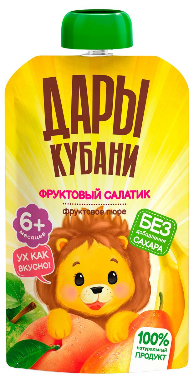 Пюре Дары Кубани Фруктовый салатик с 6 мес., 90 г
