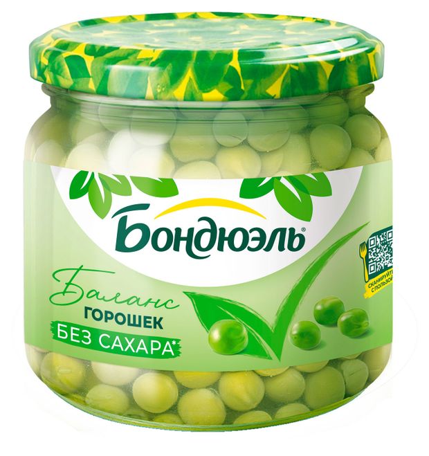 Бакалея Горошек зеленый Бондюэль, 350 мл