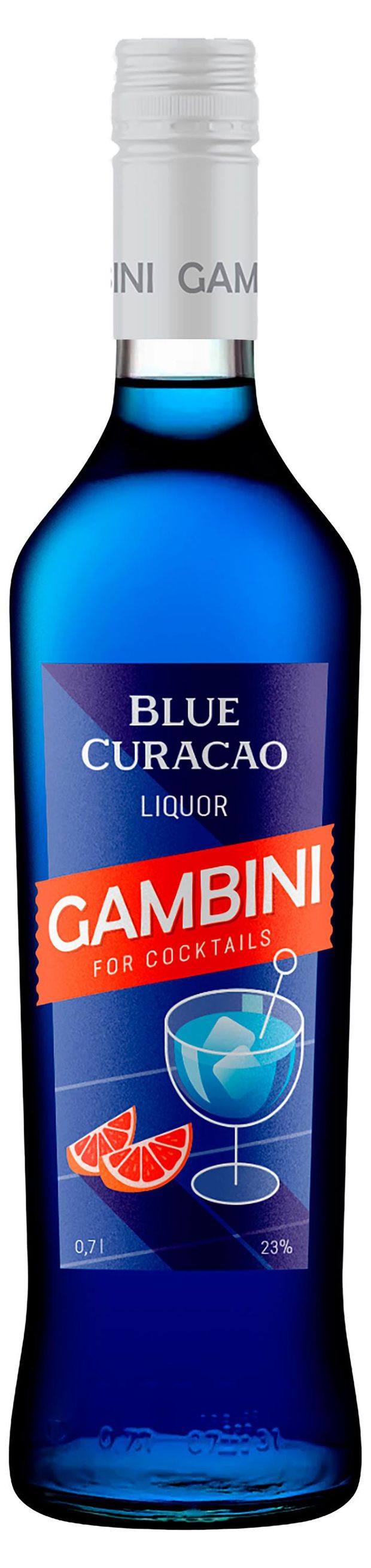 Ликер десертный Gambini Blue Curacao Россия, 0,7 л