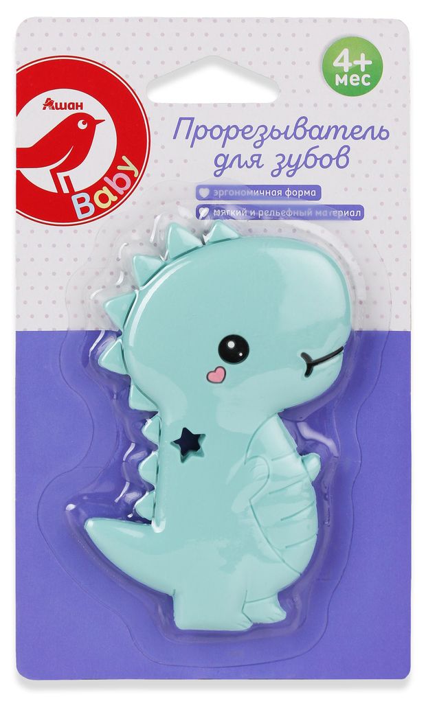 Прорезыватель для зубов АШАН Красная птица Baby динозаврик с 4 мес 200₽