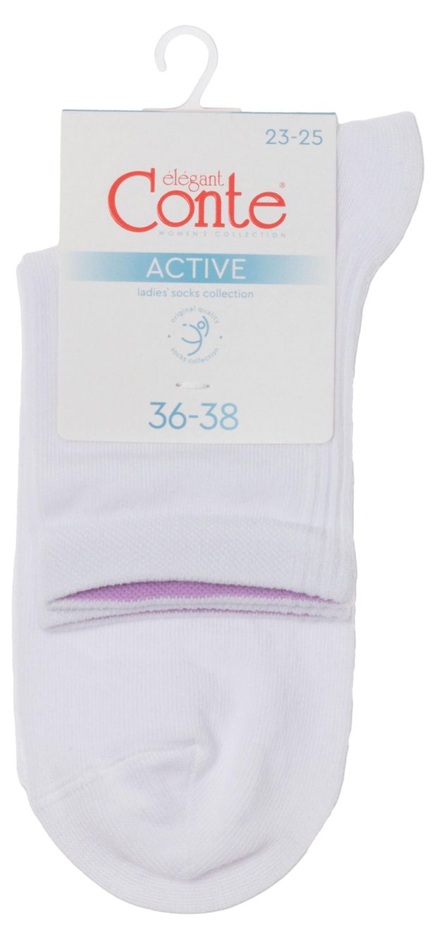 Носки женские Conte Elegant Active спортивные белые, р.23-25
