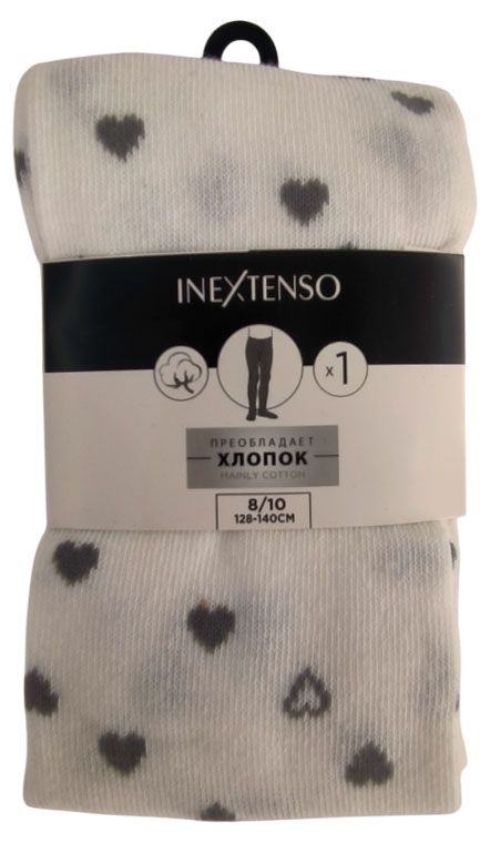 Колготки для девочки InExtenso белые с сердечками