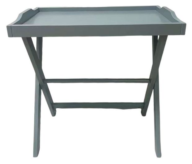 Столик деревянный складной с подносом серый, 58x38x58 см