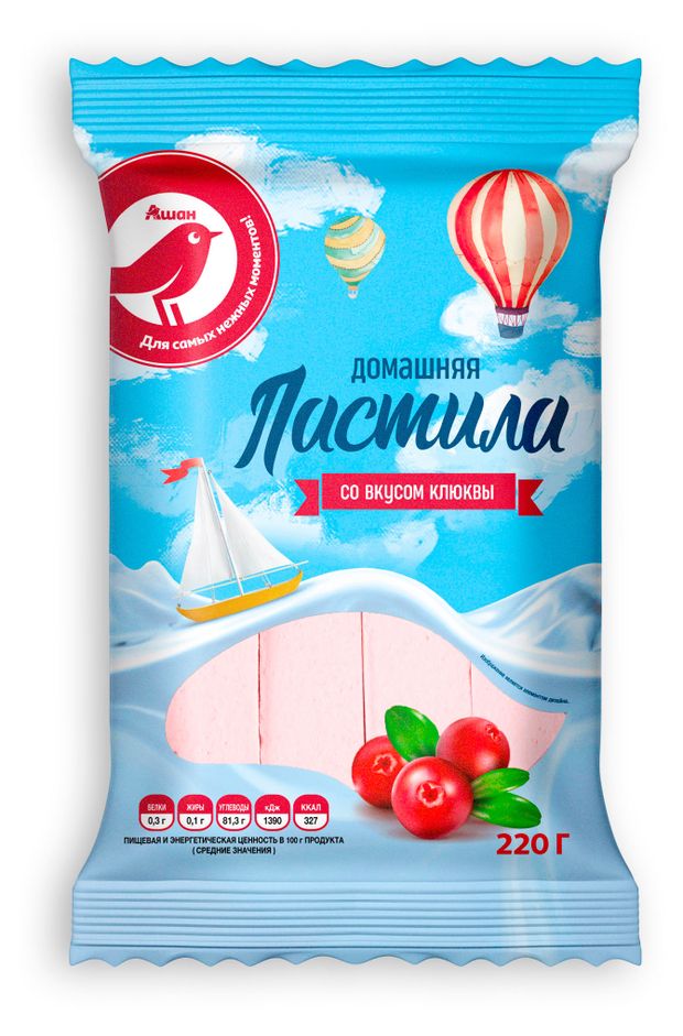 Пастила АШАН Красная птица со вкусом клюквы, 220 г
