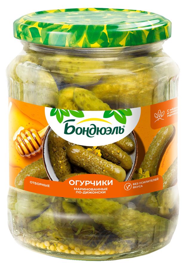Бакалея  Ашан Огурцы Бондюэль по-дижонски, 720 мл