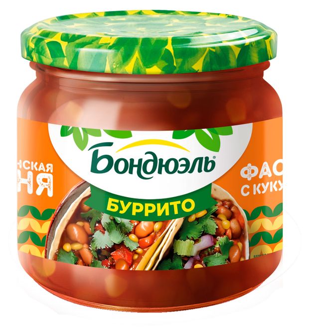 Фасоль красная Бондюэль с кукурузой по-мексикански в соусе Буррито, 360 г