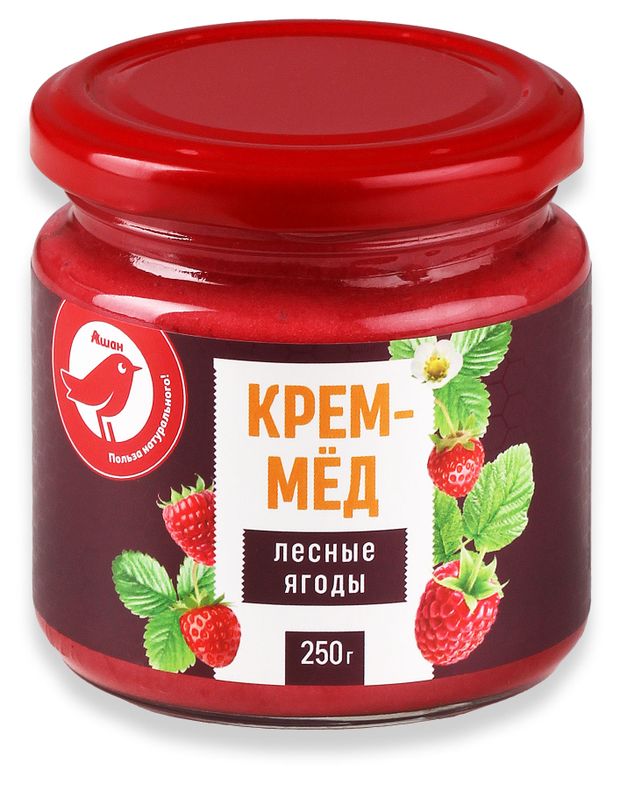 Крем-мед АШАН Красная птица с лесные ягоды, 250 г