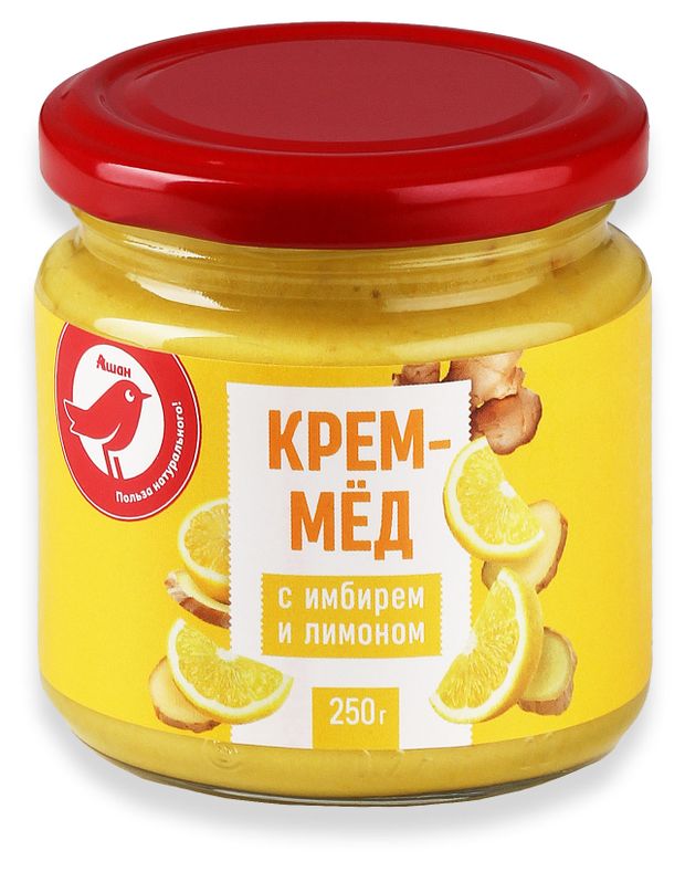 Крем-мед АШАН Красная птица с имбирем и лимоном, 250 г