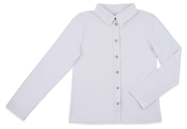 Блузка для девочки КАЛИНКА белая длинный рукав