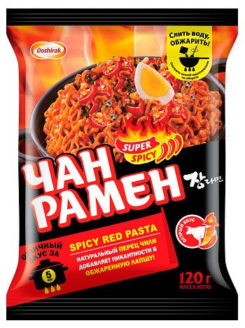 Лапша быстрого приготовления Доширак Чан Рамен острая жареная, 120 г
