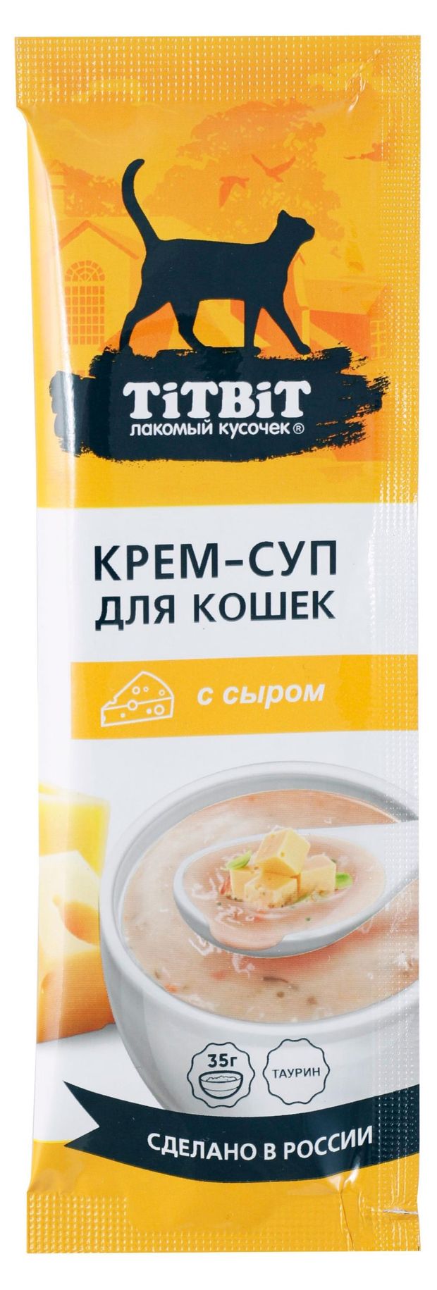 Лакомство для кошек TITBIT Крем-суп с сыром, 35 г