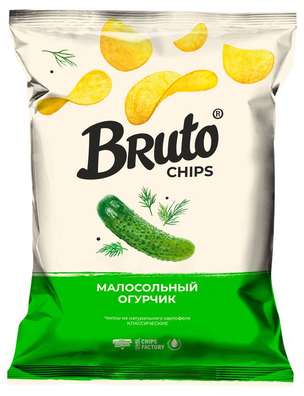 Чипсы картофельные Bruto Малосольный огурчик, 120 г