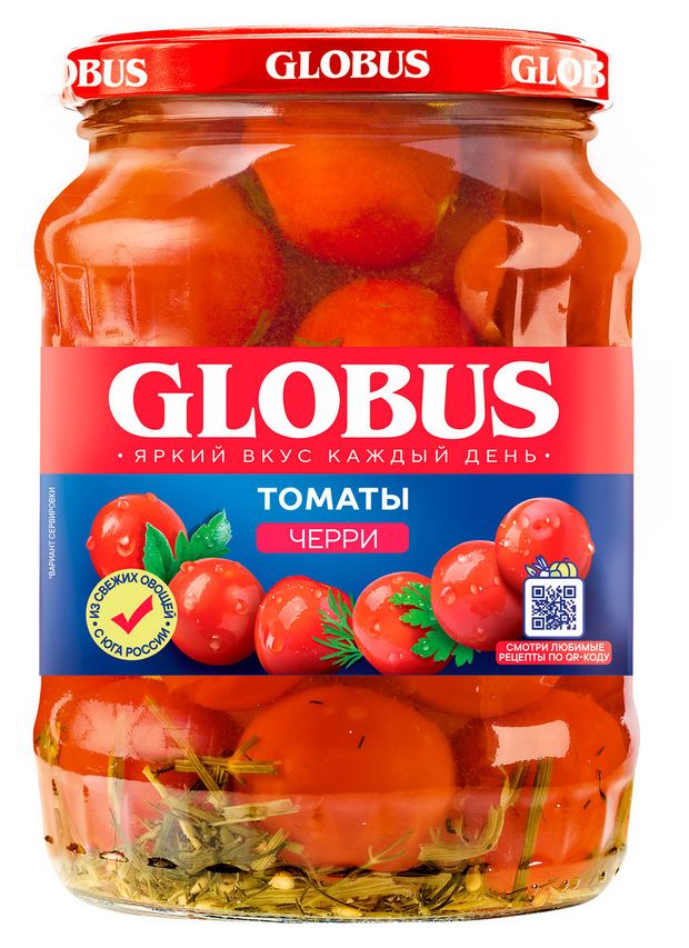 Бакалея  Ашан Томаты черри GLOBUS маринованные, 680 г