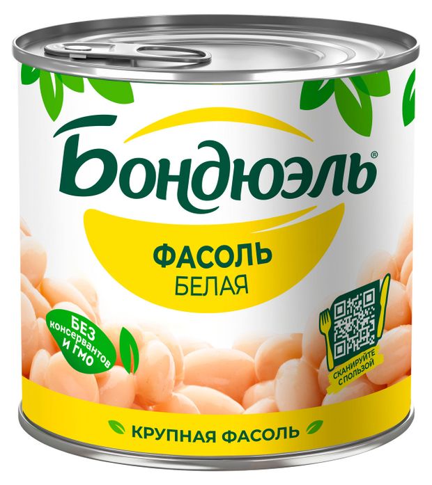 Бакалея  Ашан Фасоль белая Бондюэль, 400 г