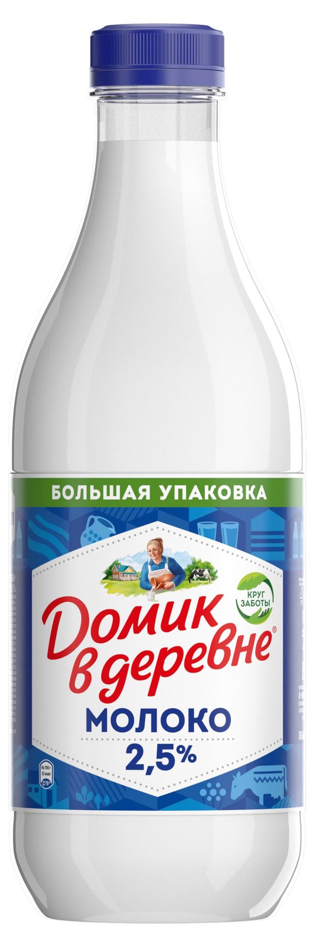 Молочные продукты, яйца Молоко пастеризованное питьевое Домик в деревне нормализованное 2,5% БЗМЖ, 1,4 л