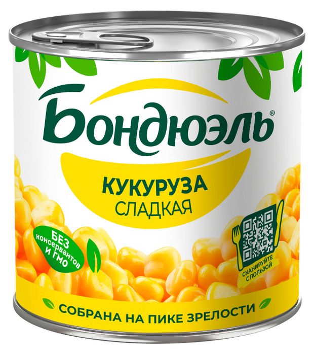 Бакалея  Ашан Кукуруза Бондюэль сладкая, 340 г