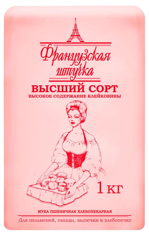 Мука пшеничная Французская штучка высший сорт, 1 кг