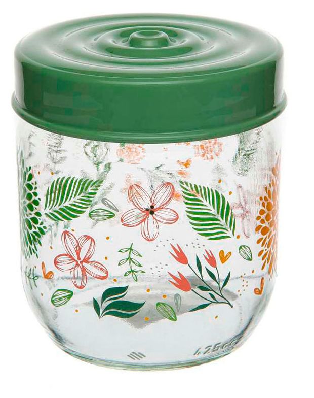 Банка стеклянная Solmazer с пластиковой крышкой Ботаника, 425 мл