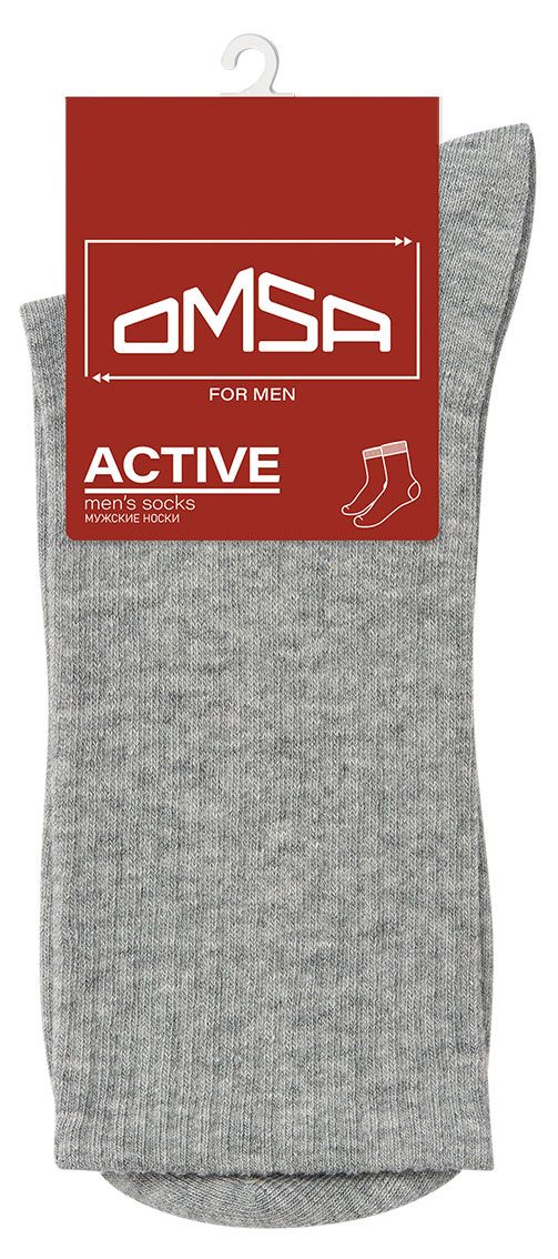 Носки мужские Omsa Active 116 с высокой резинкой Grigio melange, р 45-47