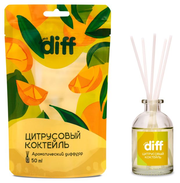 Диффузор ароматический DIFF Цитрусовый коктейль, 50 мл
