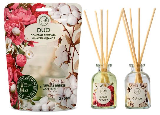 Диффузор ароматический Aroma Harmony DUO Хлопок, 2 шт х 30 мл