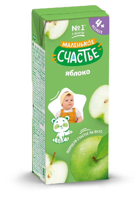 Сок Маленько счастье яблоко с 4 мес., 200 мл