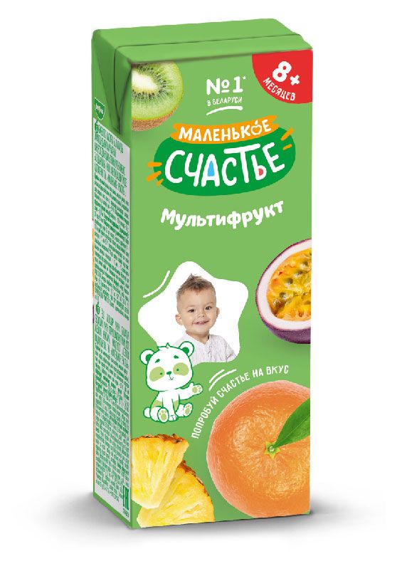 Нектар Маленько счастье мультифруктовый с 8 мес., 200 мл