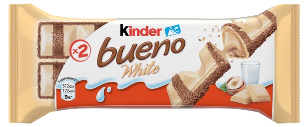 Вафли Kinder Bueno White покрытые белым шоколадом с молочно-ореховой начинкой Польша, 39 г