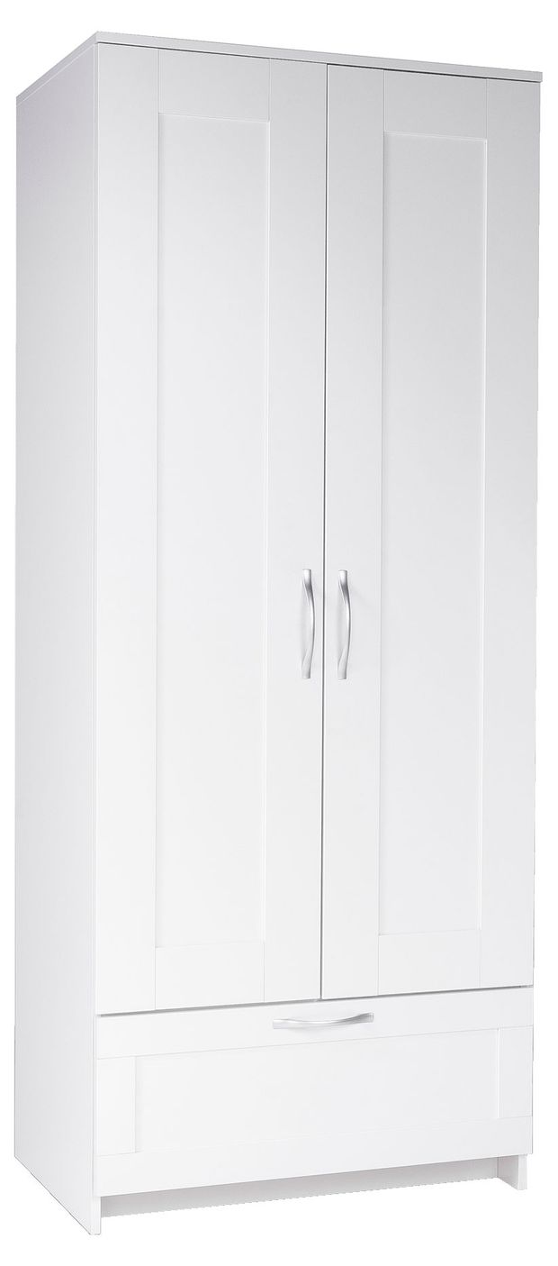 Шкаф Сириус 2-х дверный 1 ящик белый