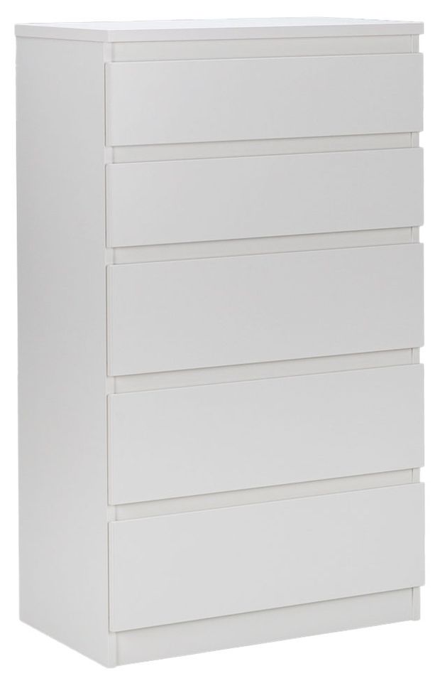 Комод Кастор 5 ящиков белый, 40х65х112 см