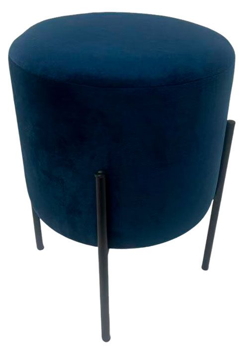 Пуф на ножках темно-синий, 31x31x40 см