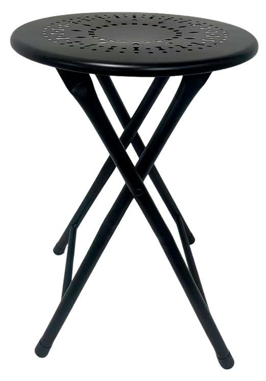 Табурет складной металлический черный, 30х30х45 см
