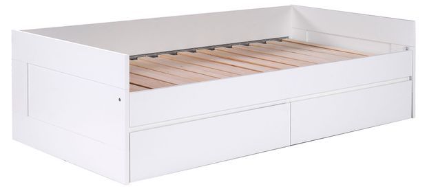 Кровать Сириус раздвижная с ящиками белая, 90х200 см