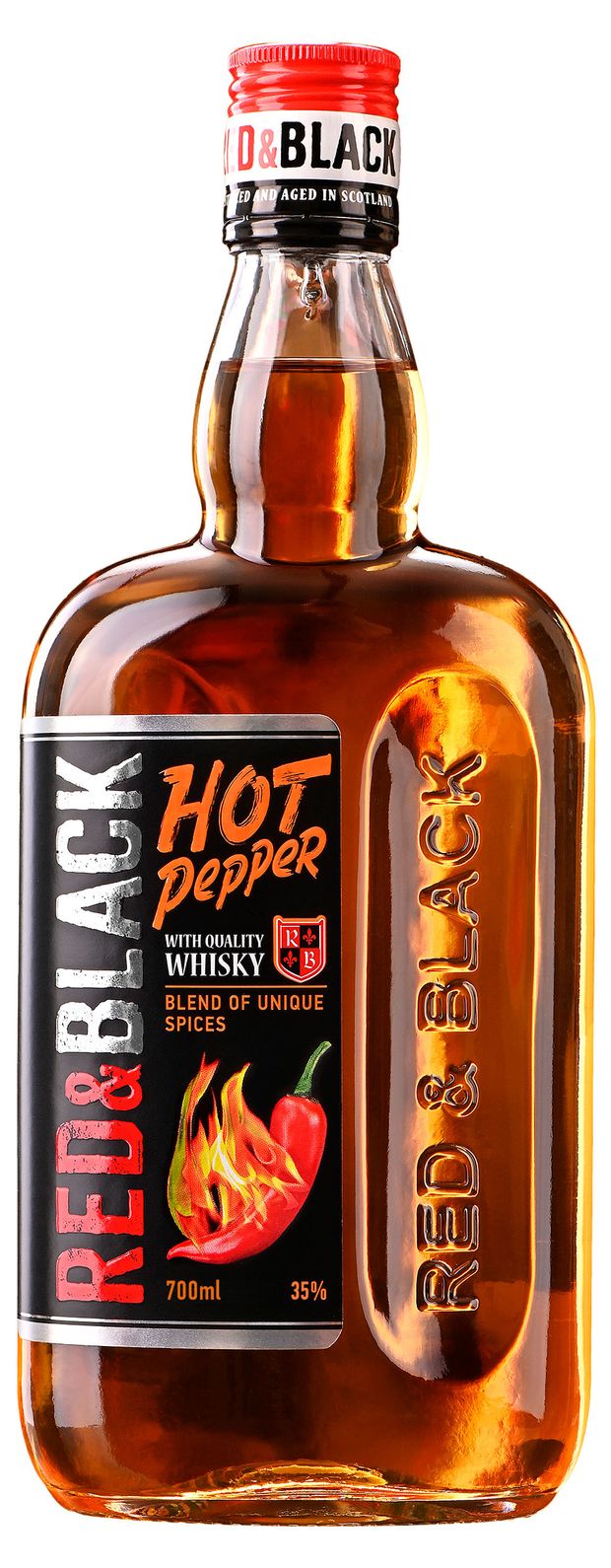 Коктейль Red and Black Висковый напиток Hot pepper Россия, 0,7 л